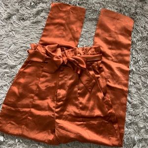 Simons Rust Orange Satin Trousers
